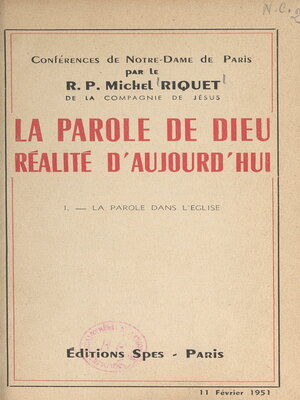 cover image of La parole de Dieu, réalité d'aujourd'hui (1). La parole dans l'Église
